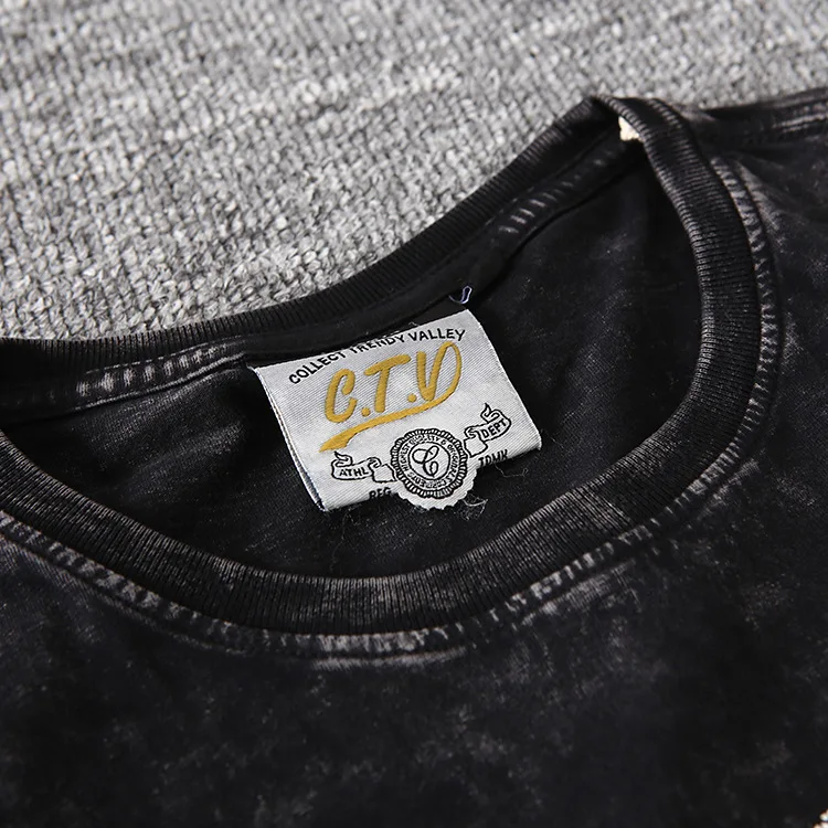 Мужская хлопковая футболка с коротким рукавом круглым вырезом и принтом|Мужские