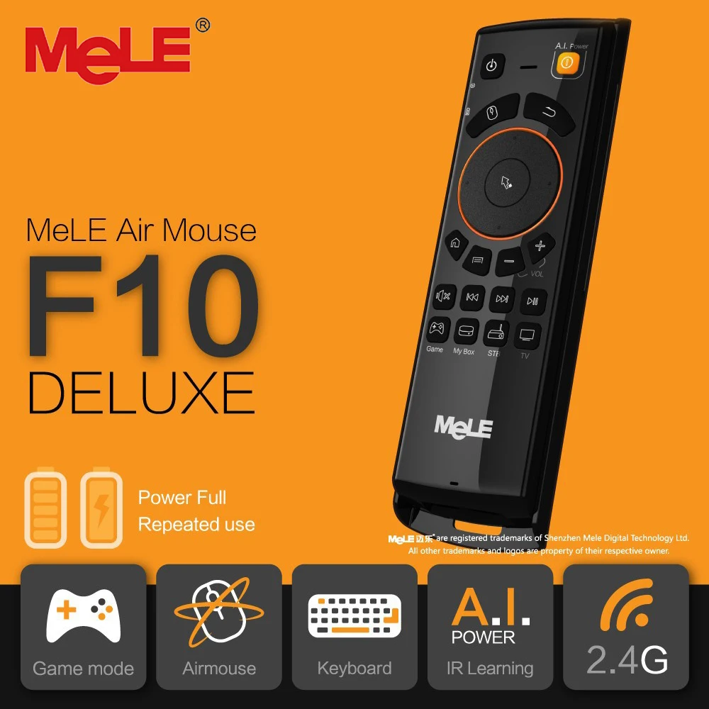 MELE F10 deluxe Fly Air Mouse 6 Ось соматосенсорной 2.4GHz беспроводной пульт дистанционного