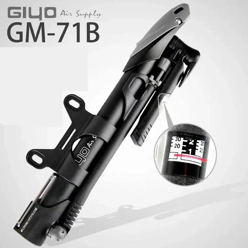 GIYO Велосипедные насосы с Давление датчик 140psi складной велосипед мяч Алюминий