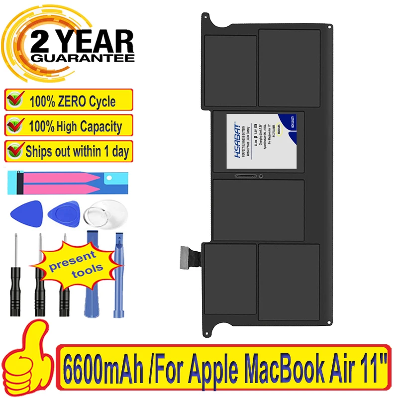 Аккумулятор HSABAT 6600 мАч A1406 A1495 для Apple MacBook Air 11 дюймов A1465 2012 A1370 2011|Аккумуляторы