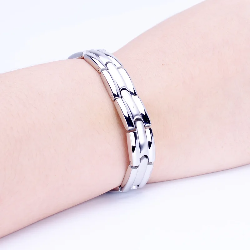 Мужской 4 элемента черный магнитный терапевтический браслет с отрицательными