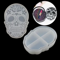 skull storage box silicone mold diy epoxy resin mold coffin swing table jewelry box resin mould jewelry making halloween decor
