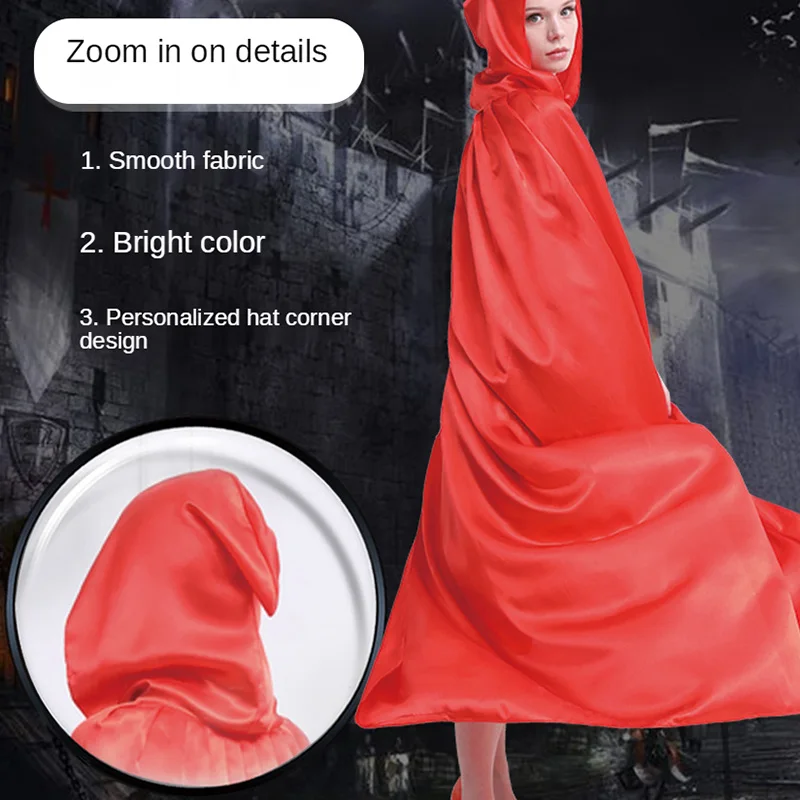 2022 Halloween Long Hooded Cape Adult Kid Unisex Grim Reaper Cloak Black Purple Gold Cosplay Costume Bright Xmas Decor | Дом и сад