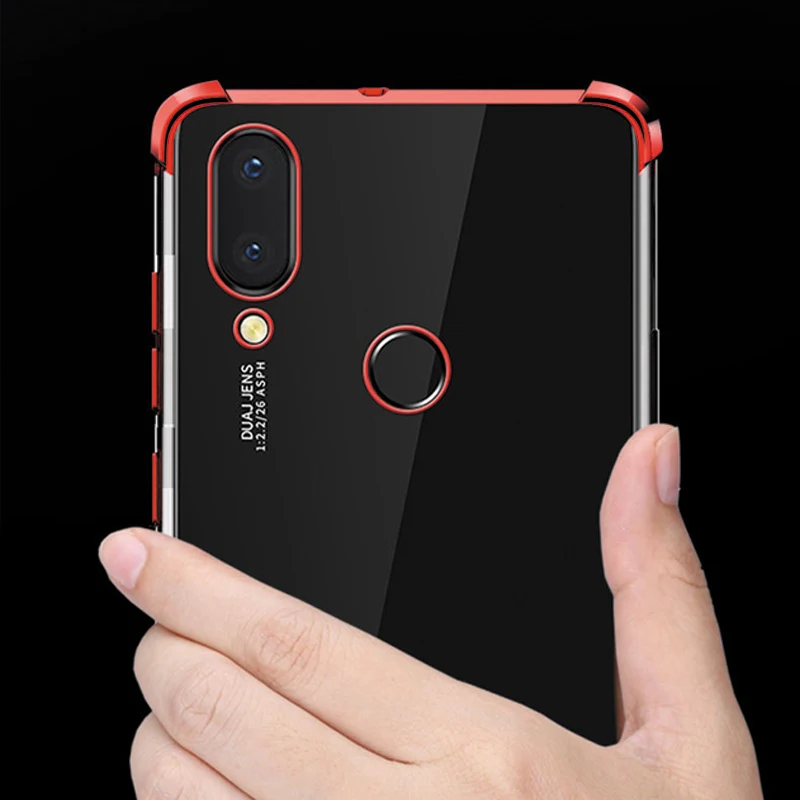 3D Laser Elecplating Airbag Case for Huawei Honor 9X Pro 8X Max Nova 4 V20 View 20 Y9S Anti-shock Transparent Cover Funda |