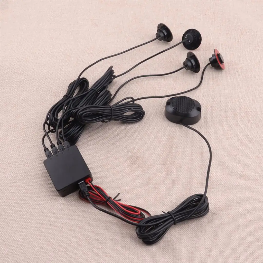 

NEW Car Universal Adjustable Flat Parking Sensors Reverse Backup Radar Kit w/Buzzer Alarm Gray 20-200mA 40KHz
