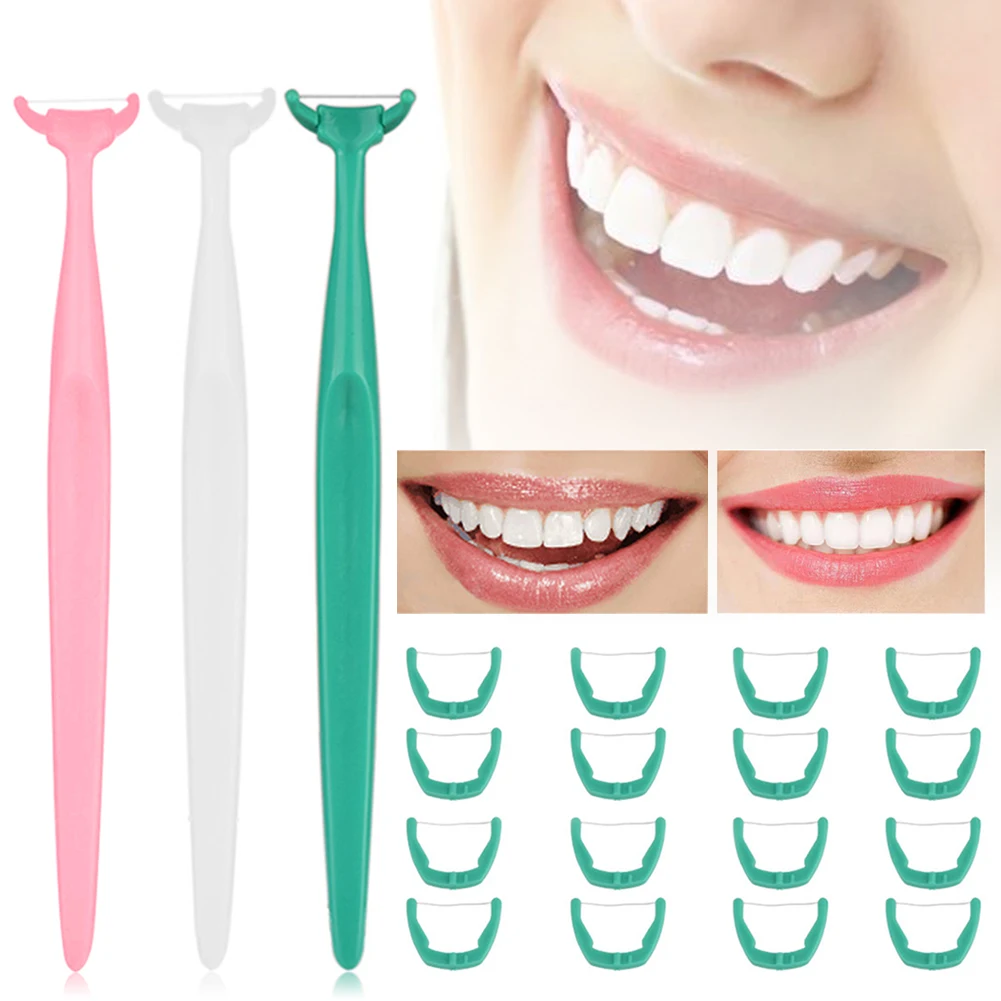 

Dental Floss With Handle 20pcs Dental Floss Head Set Disposable Plastic Ultra-fine Dental Floss Brush To Remove Tartar Oral Care