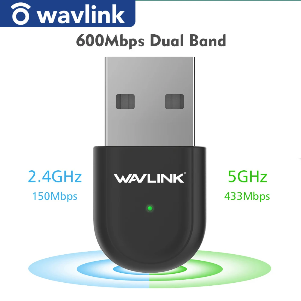

AC600 USB Wifi Adapter 5Ghz Wifi Network Card 600Mbps Dual Band 802.11AC Wireless USB Wi-fi Ethernet Receiver for Windows Mac OS
