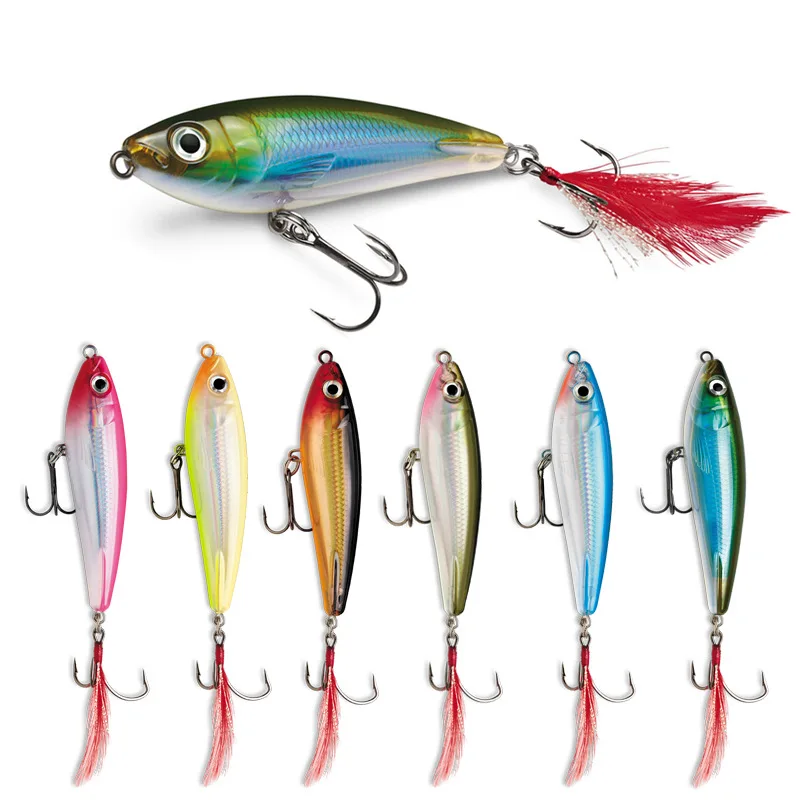 

Sinking Minnow Fixed Weight Fishing Lure 8cm/12g Wobbler Armed With BKK Hook Shore Rock Trout Bait Tackle