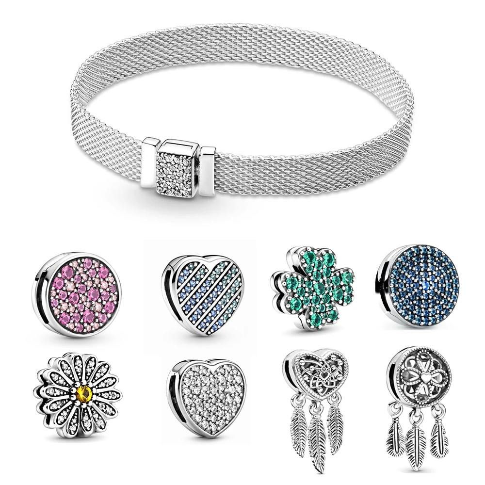 

2021 New Zircon S925 Sterling Silver Color Diy Bracelet Fit Original Reflexions Luxury Bracelet Jewelry Gifts For Women