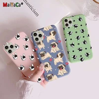 cute pug french bulldog soft silicone phone case for iphone 13 11 12 pro max xs xr 8 7 6 6s plus cover coque