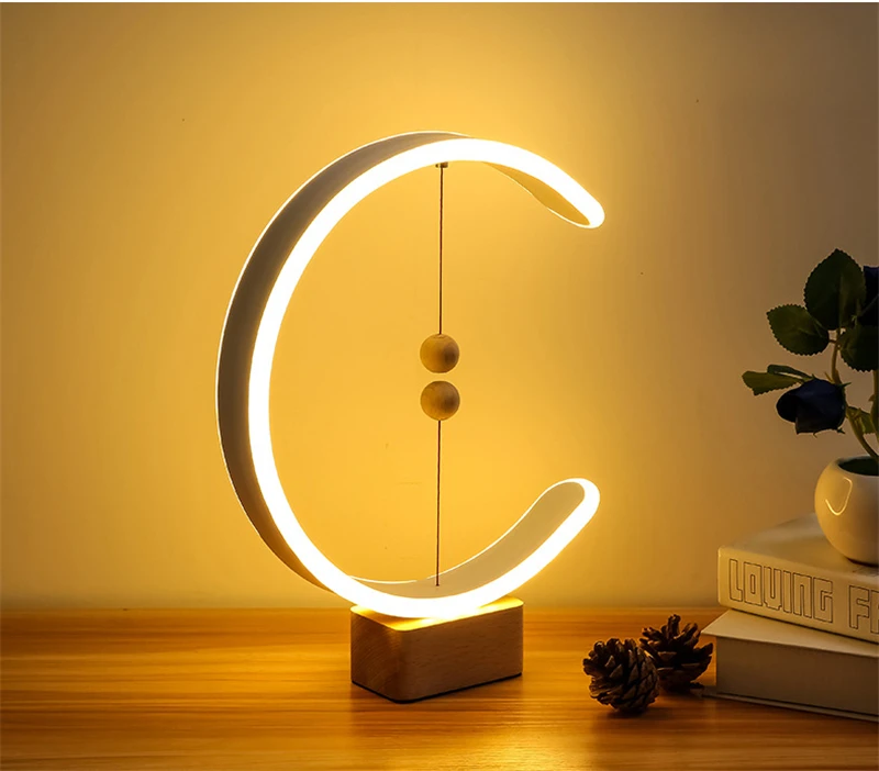 

LED Modern Touch Dimmer Table Lamp Circular Simple wood Desk Lamp Bedroom Bedside Lamp For Living Room Dining Room Home Decor