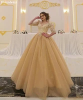 gold tulle simple prom dress half sleeves applique laces floor length 2021 new v neck a line evening dress %d0%b2%d0%b5%d1%87%d0%b5%d1%80%d0%bd%d0%b8%d0%b5 %d0%bf%d0%bb%d0%b0%d1%82%d1%8c%d1%8f
