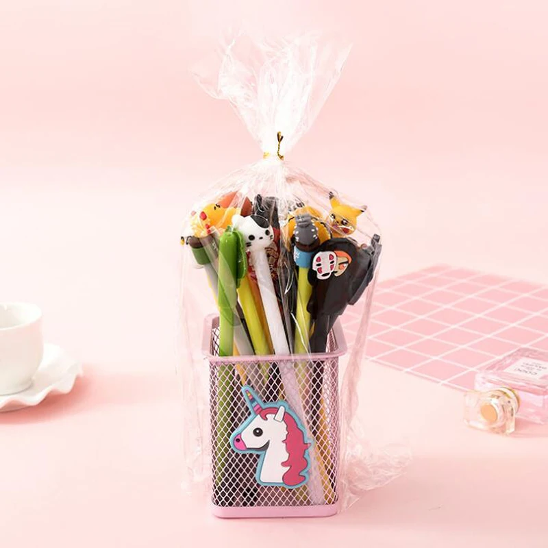 20 шт./компл. Kawaii рисунок «Hello Kitty» фламинго и т. д. иглы набор гелевых ручек новые подарки для девочек офиса ПИСЬМЕННЫЕ ручка с чернилами стандартных цветов канцелярских принадлежностей мешок держатель для ручки