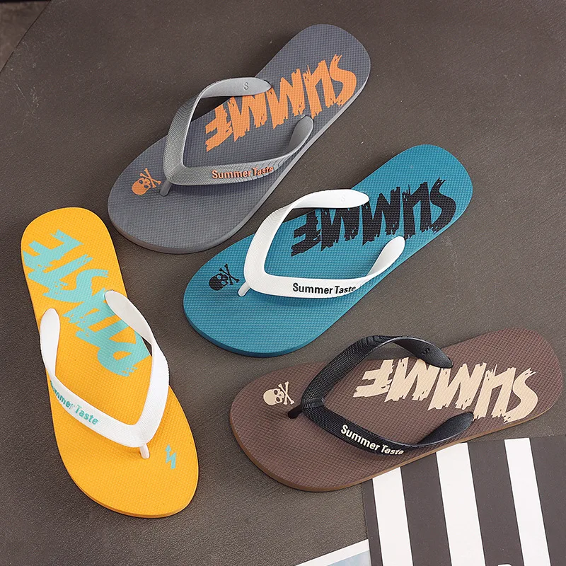 Men Summer Flip Flops Women Mixed Colors Slippers Indoor Or Outdoor Personality Flip Flops Men's Beach Shoes Flat Slippers