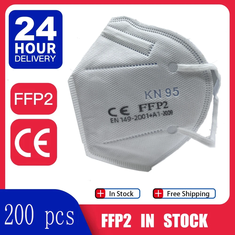 

100-200pcs ffp2mask certificadas ffp2kn95 fpp2 mascarilla españa ffp2 masks cubrebocas mask kn 95 ce homologada mascherine ffpp2