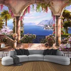 3D фотообои на заказ, с изображением сада, балкона, Морского Пейзажа, для спальни, гостиной, для украшения дивана, Настенная роспись, папье Peint