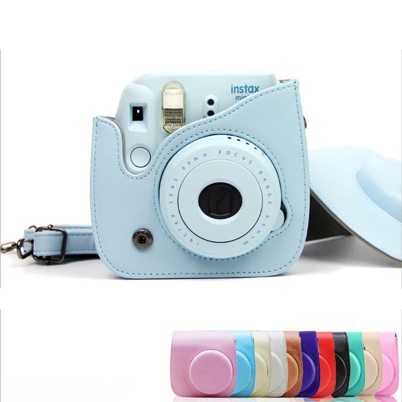Наплечная камера, цветной защитный чехол для Fujifilm, Polaroid Mini 8+ 9 Instax из искусственной кожи, сумка для камеры, чехол s