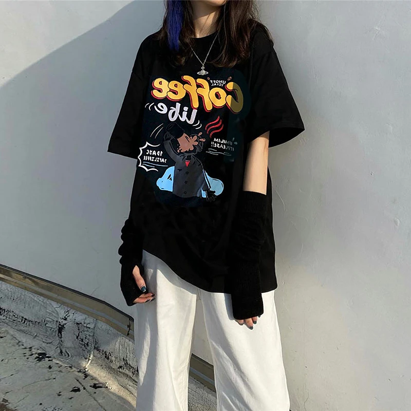 Гонконгская японская Модная брендовая футболка с коротким рукавом Женская