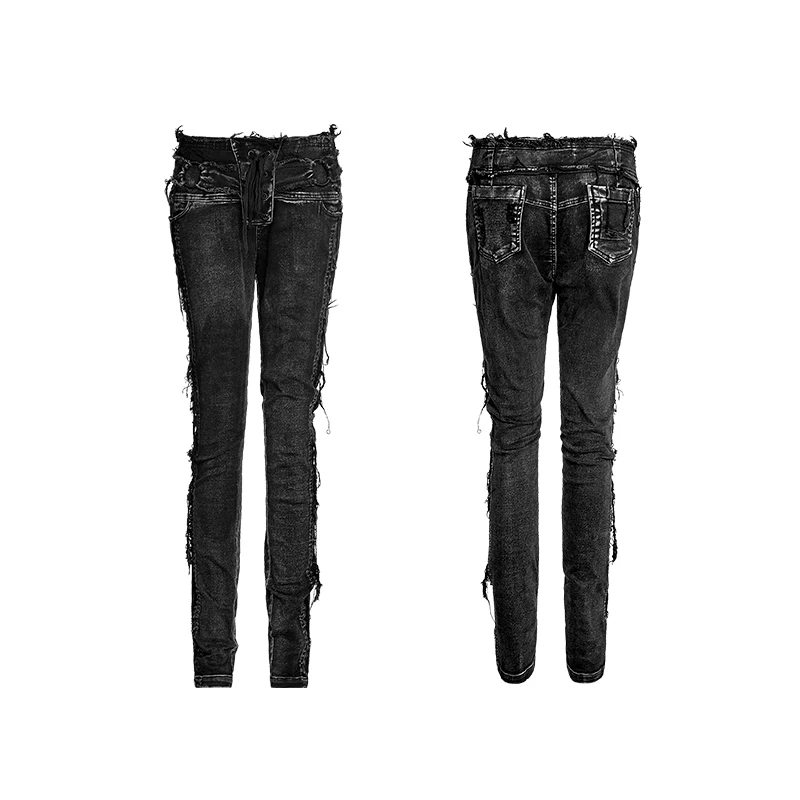 Панк RAVE панк рок Винтаж стирка ужин женские эластичные джинсы брюки карандаш Для