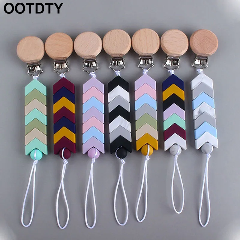 

Pacifier Clip Chain Silicone Beads BPA Free DIY Dummy Nipple Holder Soother Baby Teething Toys Chew Gifts
