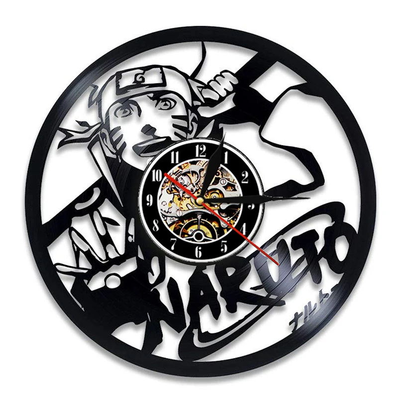 Настенные часы с виниловой пластиной Наруто винтажные художественные 3d-часы