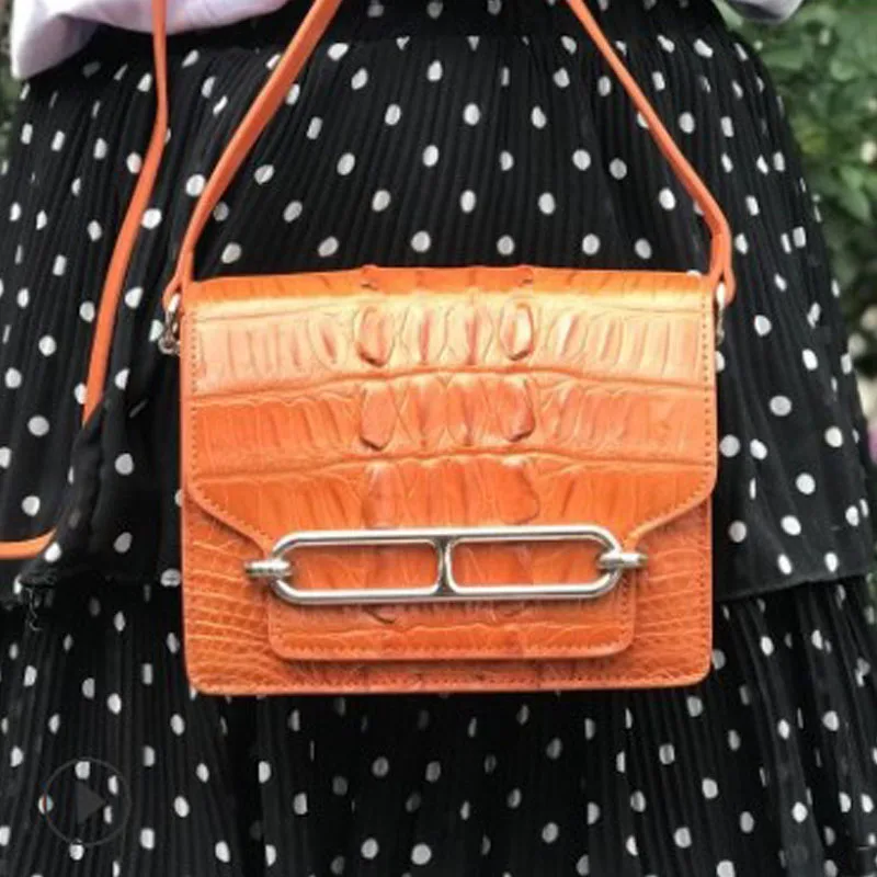 ouruili Summer new multi-color real crocodile skull fashion high-end women's bag cross-shoulder dinner leather | Багаж и сумки