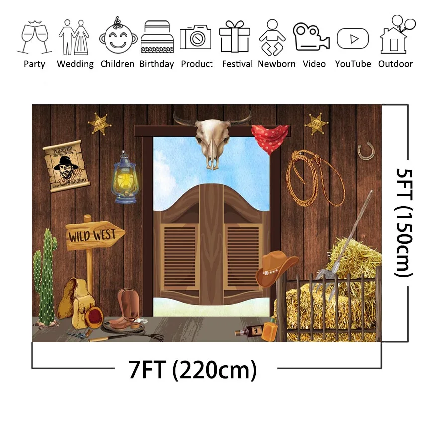 Фон для фотосъемки с изображением дикого Западного ковбоя шерифа деревенского
