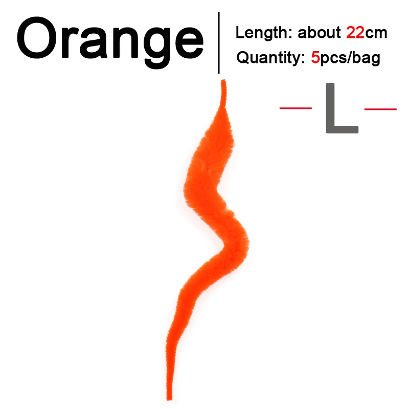 L 5PCS Orange ICERIO 5 шт./упак., Мангум, хвосты дракона, мускусные приманки из соленой воды - Цвет: L 5PCS Orange
