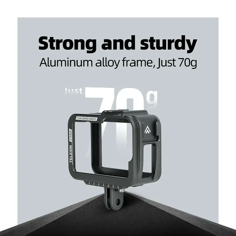 

Strong Aluminum Alloy Housing Case Dual Clod Shoe Frame For GoPro Hero 9 Camera