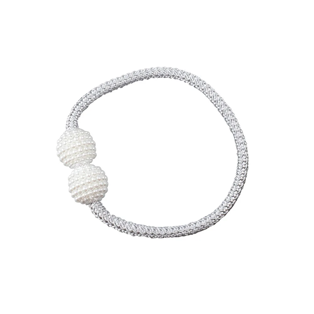 

1pc Magnetic Curtain Tieback Pearl Magnetic Buckle Strap For Curtain Rod Tie Backs Hanging Belts Curtain Decorative Accessories