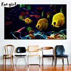 5D абстрактная тропическая рыба, алмазная живопись сделай сам, полная вышивка, Алмазная мозаика, вышивка крестиком, красочная абстрактная картина ручной работы, подарок