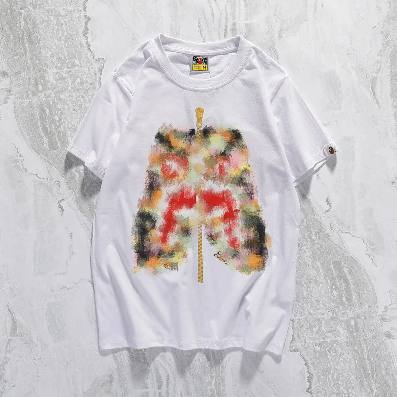 

bape White casual loose short sleeve T-shirt