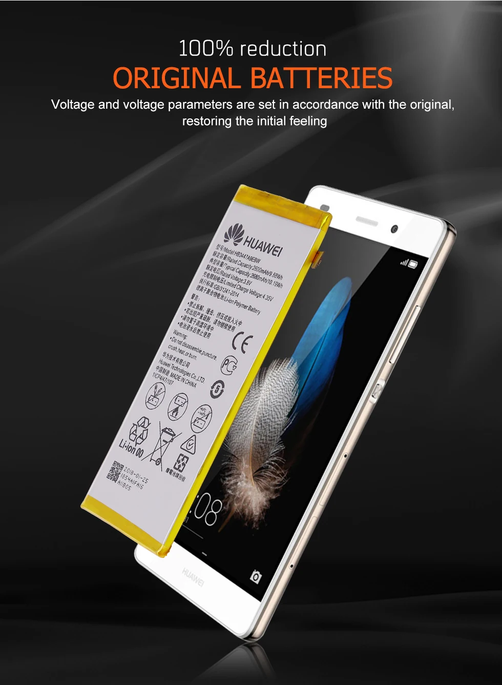 Батарея для Huawei P8 Lite P9 honor 7 Y5 II HB3447A9EBW HB3742A0EZC+ HB366481ECW HB494590EBC HB4342A1RBC Замена Бесплатные инструменты