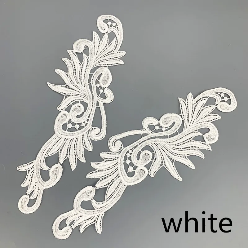 off white Zsbszc 5 пар Флуоресцентный цвет цветок кружево аппликация патч Танго костюмы для латинских танцев балетные костюмы платье Декор шитье ремесла DA004 - Цвет: off white