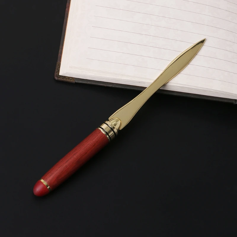 Нож для резки конвертов из нержавеющей стали с деревянной ручкой Нож писем 