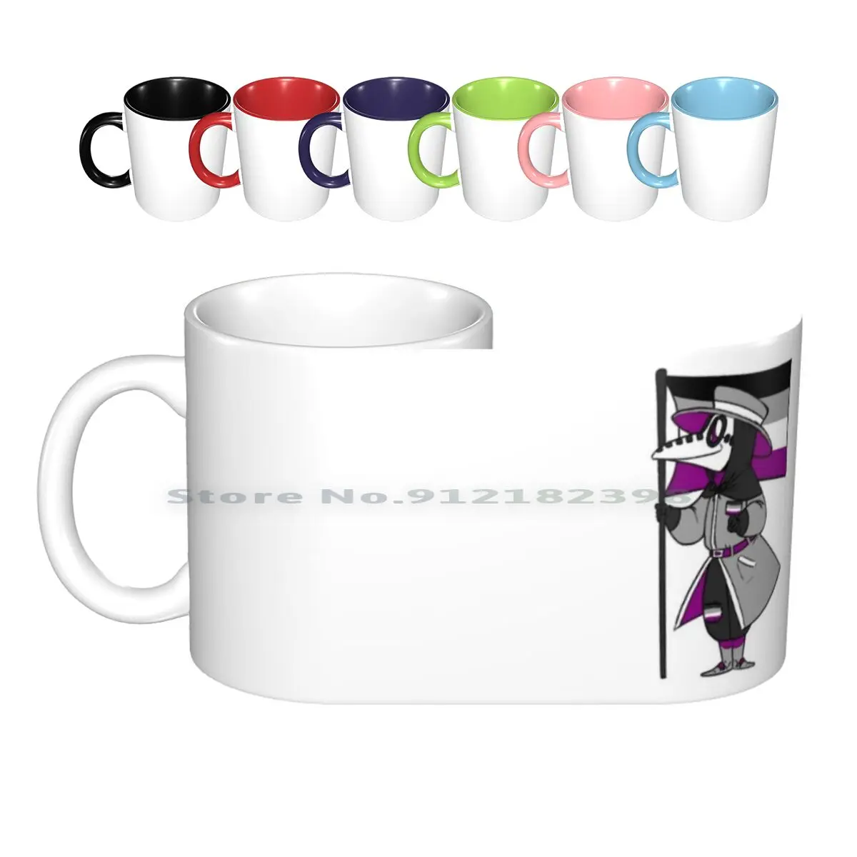 

Керамические кружки с асексуальной гордостью, чашки для кофе, кружка для молока и чая, асексуальная гордость, чума, птица чумы, бубоновая чум...