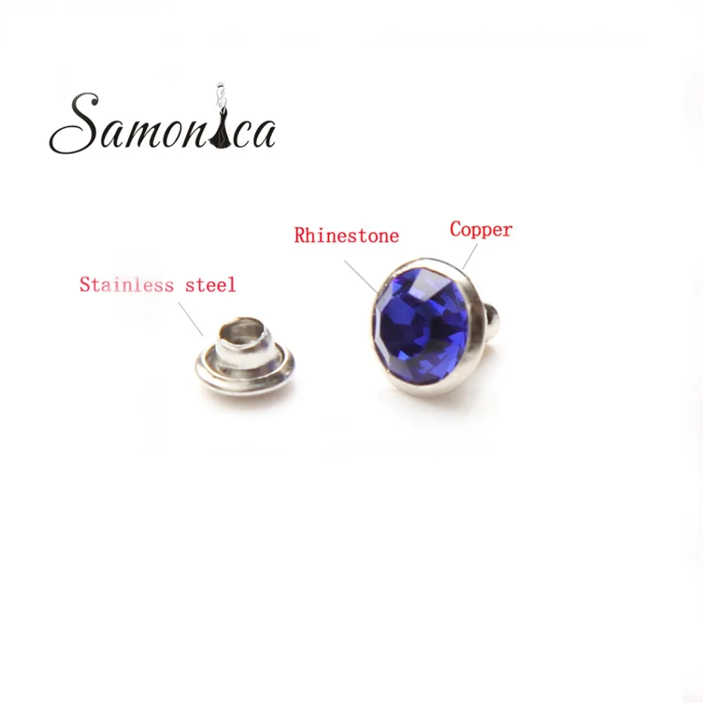 100 набор 8 мм Королевский Синий A +++ медный бриллиант заклепки из горного хрусталя