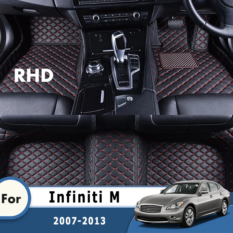 RHD Car Floor Mats For Infiniti M 2013 2012 2011 2010 2009 2008 2007 Carpets Automobiles Auto Parts Interior Rugs Pedals Covers