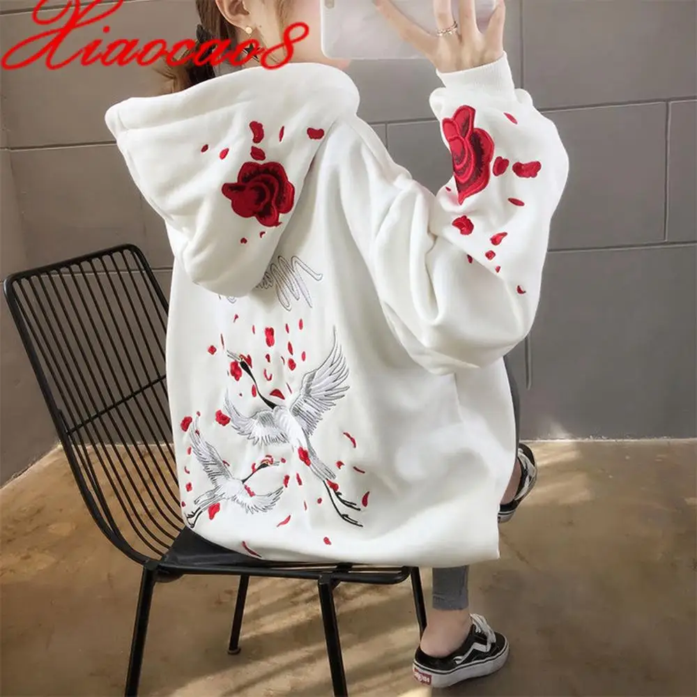 

Толстовка женская оверсайз из плюша, свитшот, пуловеры, кофта, свободное худи для девочек-подростков, уличная одежда, белый и черный цвета, О...