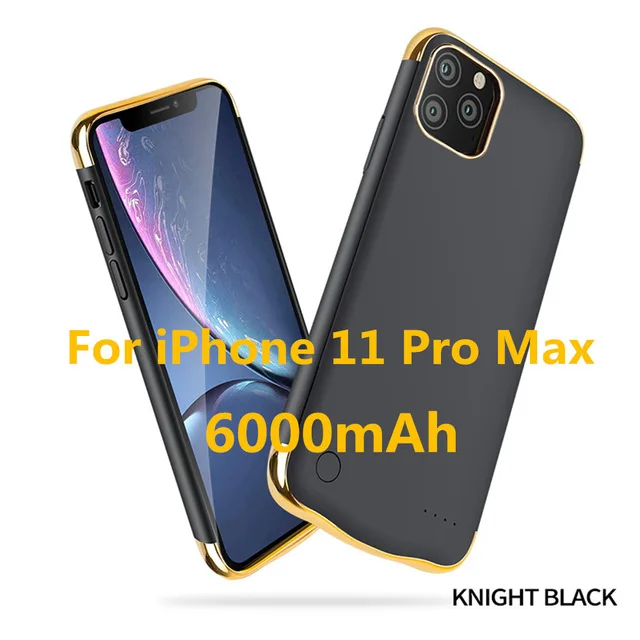 Black for 11 Pro Max Power Cases 6000mAh Чехол-аккумулятор для iPhone 11 Pro Max зарядное устройство чехол для iPhone 11 Pro аккумулятор - Цвет: Black for 11 Pro Max