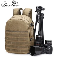 New Arrival Batik Canvas Waterproof Mirrorless Camera Backpack Padded Photography DSLR Digital Shoulder Bag for Canon Nikon