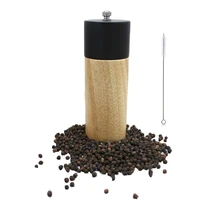 mini manual pepper grinder wooden salt pepper mill multi purpose cruet kitchen tool with ceramic grinder for family kitchen