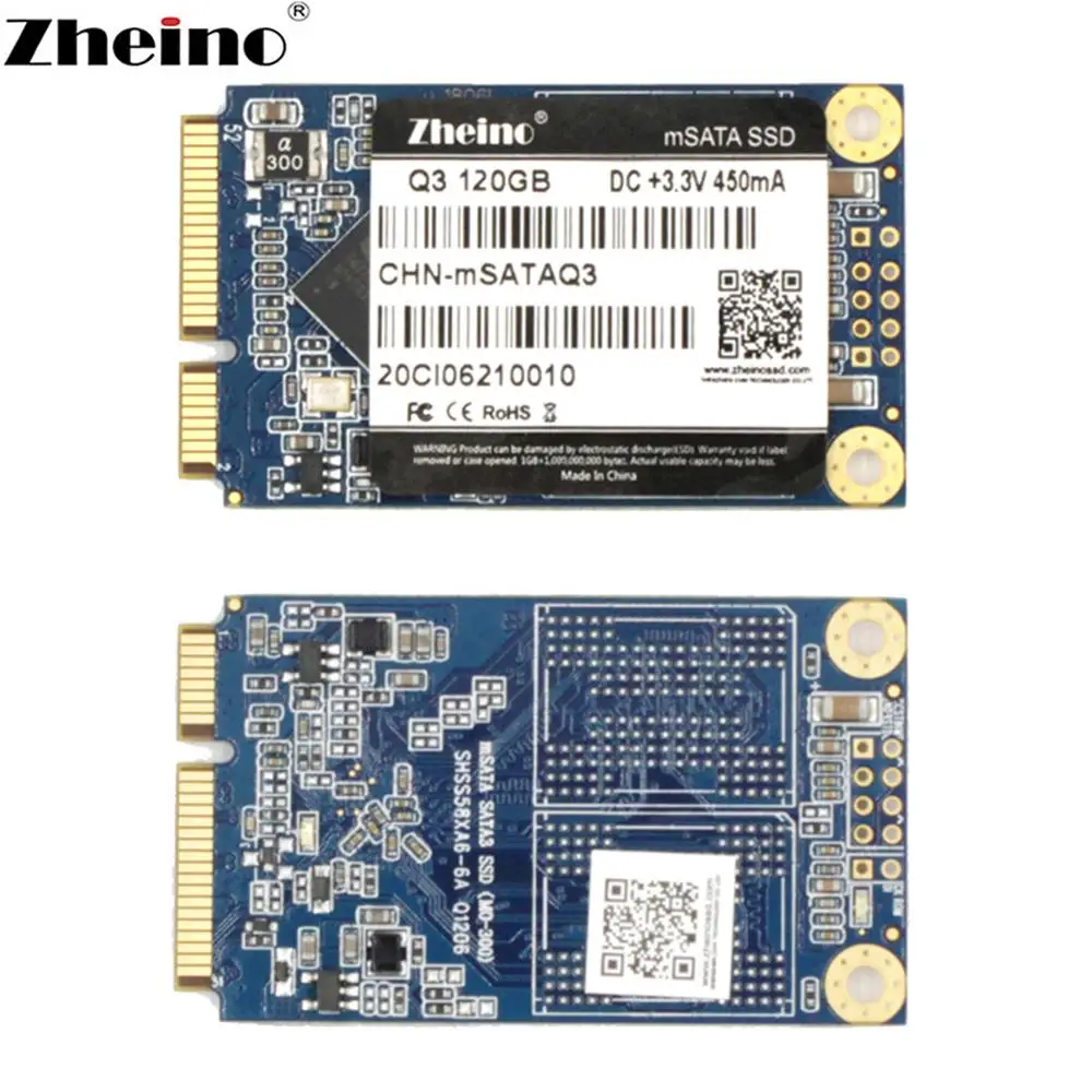 Zheino mSATA SSD 120 ГБ Q3 6 Внутренний твердотельный накопитель для ноутбука мини-ПК
