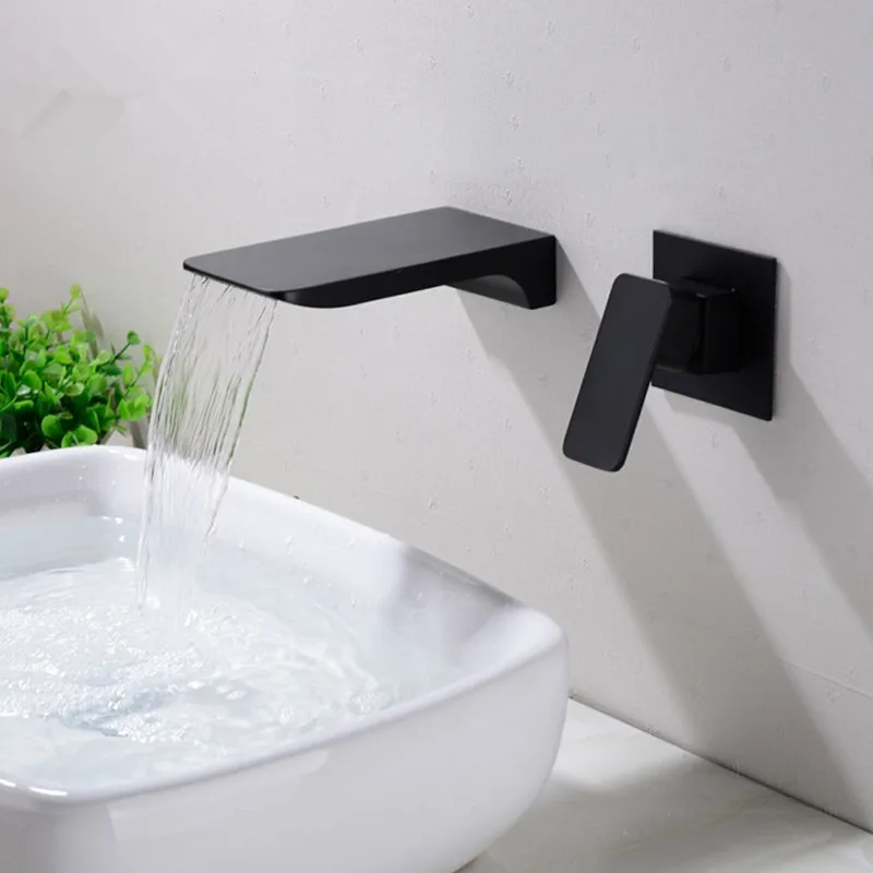 Настенный смеситель-водопад для ванной латунный Смеситель раковины