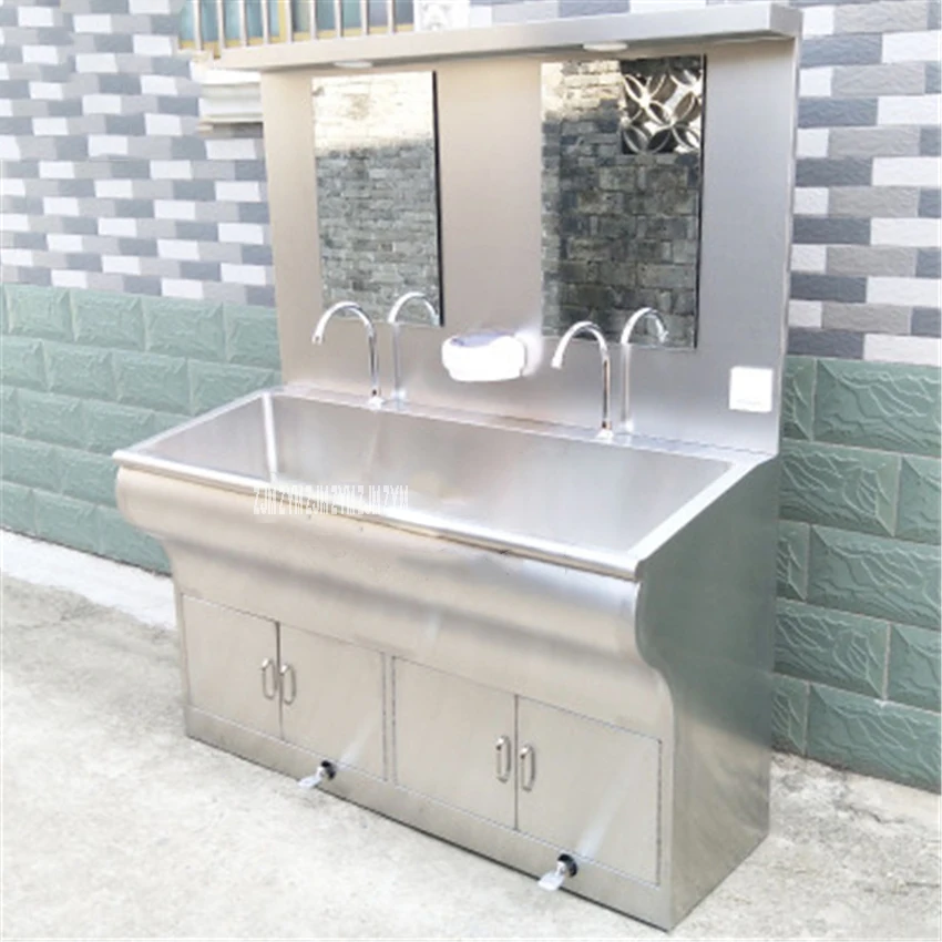 

SHXXSC03 Medical Operating Room Stainless Steel Hand Sink Auto Sensing /Pedal Washbasin With Induction Soap Dispenser Led Light