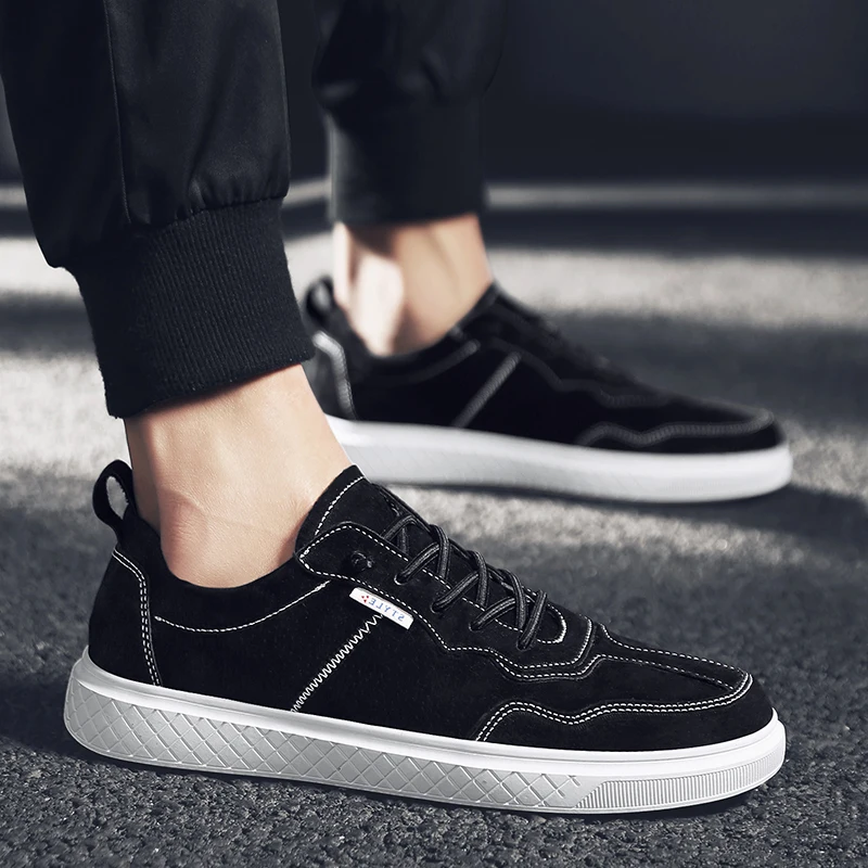 

2021 New Trend Casual Brand Men Shoes Low Top Man Casual Sneakers Suede Leather Men Flats Footwear Wearable Walking Shoes Mens
