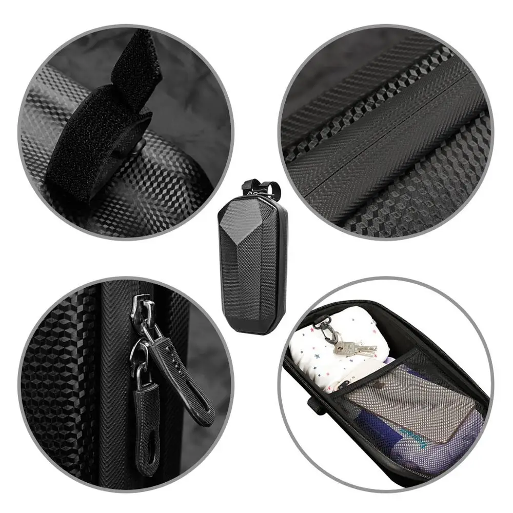 Bicycle Handlebar Bag Electric Scooter Waterproof Handlebar Bag Outdoor Cycling Sport Black PU Phone Keys Storage Organizer Bag