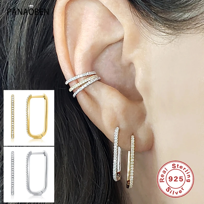 

Женские U-образные серьги-гвоздики из серебра 925 пробы с фианитами