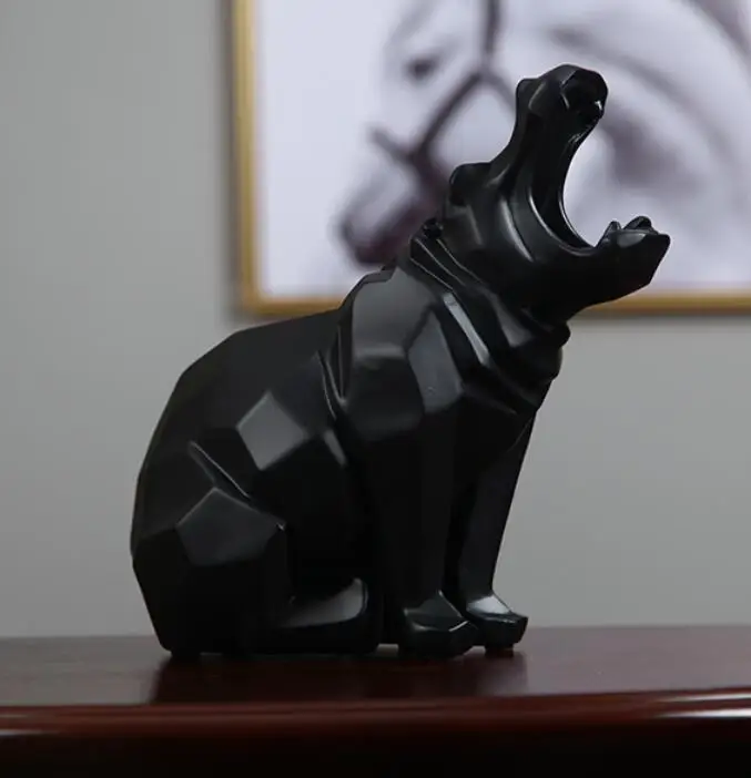 

Modern Abstract Hippopotamus Statue Sculpture Geometric Art Statue Resin Furnishing Home New Year Decoration Accessories Gifts