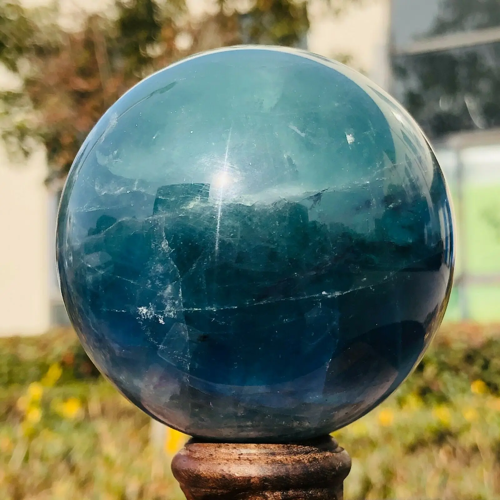 

Rare And High Quality Natural Color Fluorite Quartz Crystal Ball